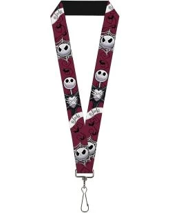 Buckle-Down Unisex Adults Lanyard - 1.0 Nightmare Before Christmas Jack Face/Corpse Key Chain, Multicolor, One Size US
