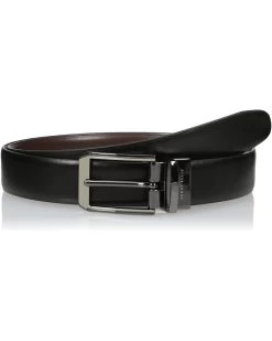 Perry Ellis Portfolio Men's 2-Tone Matte And Shine Buckle Reversible Belt