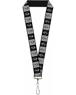 Buckle-Down Unisex-Adult's Lanyard-1.0"-Steal Your Face Blocks Black/White-Gray/bla, Multicolor, One-Size