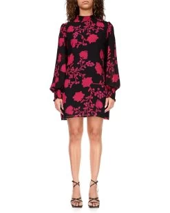 Sanctuary Volume Sleeve Mock Neck Dress