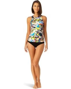 Anne Cole Front Wrap High Neck Tankini