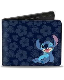 Buckle-Down Men's Stitch Winking Pose/Tropical Flora Blues, Multicolor, Standard Size