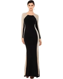XSCAPE Long Ity With Caviar Beaded Sleeve