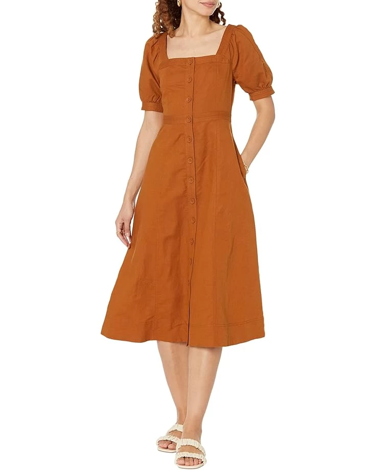 Madewell Briar Puff Sleeve Square Neck Seamed Button-Down Dress 3 Madewell Briar Puff Sleeve Square Neck Seamed Button-Down Dress