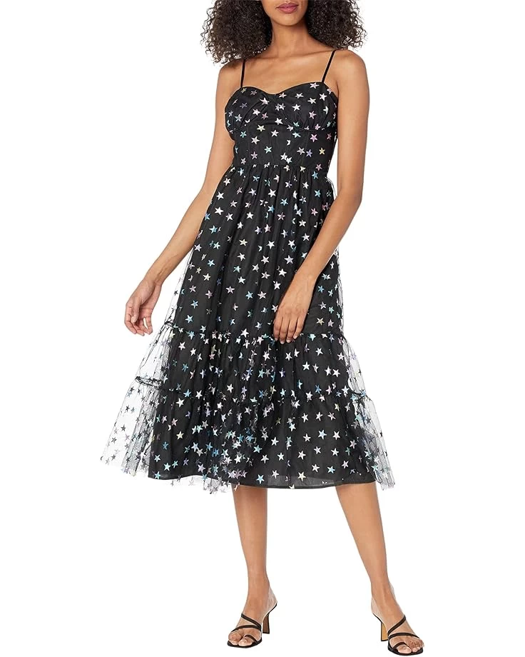 Betsey Johnson Rainbow Star Mesh Midi Dress 3 Betsey Johnson Rainbow Star Mesh Midi Dress