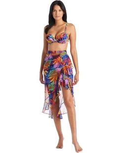 Bleu Rod Beattie Night Safari Ruffle Wrap Pareo