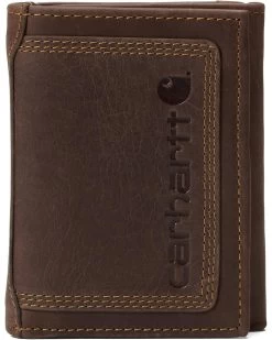Carhartt Leather Triple-Stitched Trifold Wallet