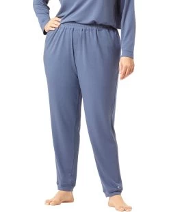 HUE Plus Size Solid Cuffed Lounge Pants With Pockets