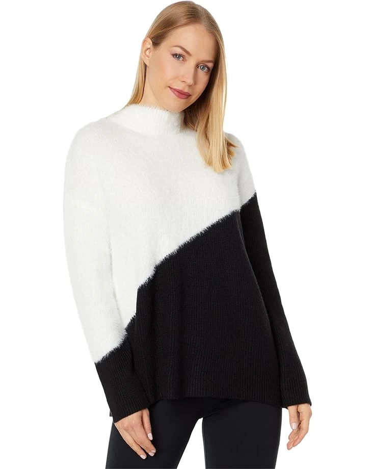 Vince Camuto Long Sleeve Asymmetrical Color-Block Crew Neck Sweater 3 Vince Camuto Long Sleeve Asymmetrical Color-Block Crew Neck Sweater