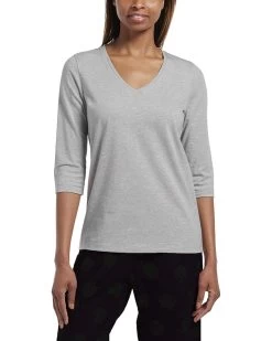 HUE 3/4 Sleeve V-Neck Sleep Tee