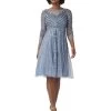 Adrianna Papell Long Sleeve Beaded Fit-and-Flare Cocktail Dress -Fashion Clothing Store 71u0QnCyrEL. AC SR736920