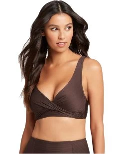 SEA LEVEL SWIM Cross Front Multifit Bra Bikini Top Swimsuit
