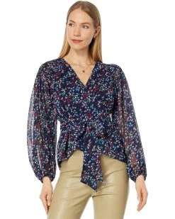 Ted Baker Tariaa Smocked Wrap Top With Blouson Sleeves