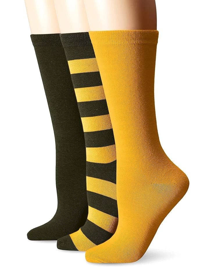 MUK LUKS S Women's Game Day Sport Crew Socks (Pack Of Three Pairs) 3 MUK LUKS S Women's Game Day Sport Crew Socks (Pack Of Three Pairs)