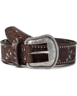 M&F Western Nocona Floral Light Blue Inlay Silver Studs