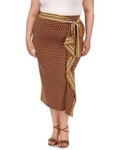 MICHAEL Michael Kors Plus Size Border Midi Skirt