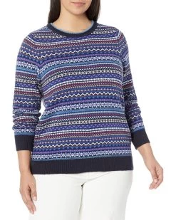 Draper James Plus Size Fair Isle Crew Neck Sweater