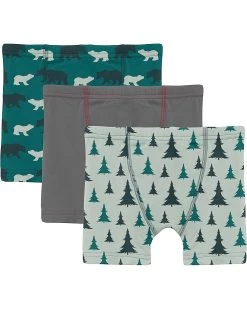 Kickee Pants Kids Print Boxer Briefs Set 3-Pack (Big Kids)